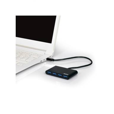 Port Designs Connect USB HUB 4xUSB 3.0 Black 900123 Port Designs Connect USB HUB 4xUSB 3.0 Black 900123