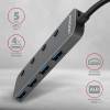 AXAGON HUE-MSA USB3.2 Hub 4-port metal Silver HUE-MSA