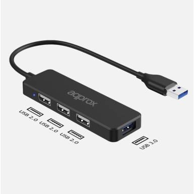 Approx HACCP47 USB Hub Adapter 3 USB 2.0 ports + 1 USB 3.0 port APPC47 Approx HACCP47 USB Hub Adapter 3 USB 2.0 ports + 1 USB 3.0 port APPC47