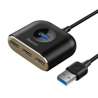 Baseus 4 port(1x3.0+3x2.0) Square Round 4 in 1 USB Hub Adapter Black CAHUB-AY01 Baseus 4 port(1x3.0+3x2.0) Square Round 4 in 1 USB Hub Adapter Black CAHUB-AY01
