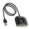 Baseus 4 port(1x3.0+3x2.0) Square Round 4 in 1 USB Hub Adapter Black CAHUB-AY01