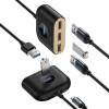 Baseus 4 port(1x3.0+3x2.0) Square Round 4 in 1 USB Hub Adapter Black CAHUB-AY01
