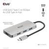 Club3D USB Gen2 Type-C to 10Gbps 4x USB Type-A Hub Silver CSV-1547