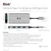 Club3D USB Gen2 Type-C to 10Gbps 4x USB Type-A Hub Silver CSV-1547