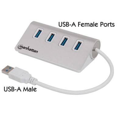 Manhattan 4-Port SuperSpeed USB 3.0 Hub White 163767 Manhattan 4-Port SuperSpeed USB 3.0 Hub White 163767