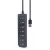 Gembird UHB-U3P1U2P6P-01 7-portos 1xUSB3.1 + 6xUSB2.0 HUB Black UHB-U3P1U2P6P-01