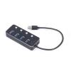Gembird UHB-U3P4P-01 4-portos USB3.1 HUB Black UHB-U3P4P-01