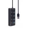 Gembird UHB-U3P4P-01 4-portos USB3.1 HUB Black UHB-U3P4P-01