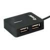 EQuip 4 Ports Travel USB Hub Black 128952