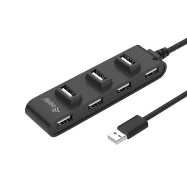 EQuip 7-Port USB 2.0 Hub Black 128957