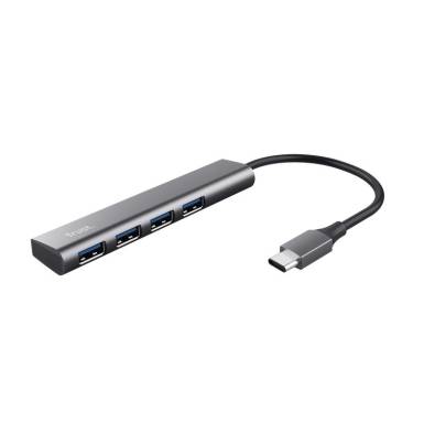Trust Halyx USB-C to 4 Port USB3.2 Gen1 HUB Aluminium Grey 24948 Trust Halyx USB-C to 4 Port USB3.2 Gen1 HUB Aluminium Grey 24948