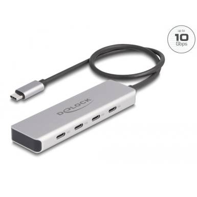 DeLock 4-port USB Type-C Hub 0,35m Grey 64231 DeLock 4-port USB Type-C Hub 0,35m Grey 64231