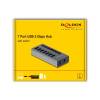 DeLock External USB 5 Gbps HUB with 7 Ports + Switch Grey 63669