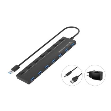 Conceptronic HUBBIES19BP 7-portos USB3.0 HUB Black HUBBIES19BP Conceptronic HUBBIES19BP 7-portos USB3.0 HUB Black HUBBIES19BP