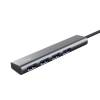 Trust Halyx 4-portos USB3.2 HUB Aluminium Grey 24947