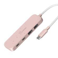 j5create Eco-Friendly USB-C to 4-Port Type-C & Type-A Gen 2 Hub Misty Rose JCH342ER-N