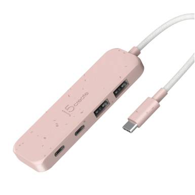 j5create Eco-Friendly USB-C to 4-Port Type-C & Type-A Gen 2 Hub Misty Rose JCH342ER-N j5create Eco-Friendly USB-C to 4-Port Type-C & Type-A Gen 2 Hub Misty Rose JCH342ER-N