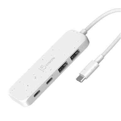 j5create Eco-Friendly USB-C to 4-Port Type-C & Type-A Gen 2 Hub Pure White JCH342EW-N