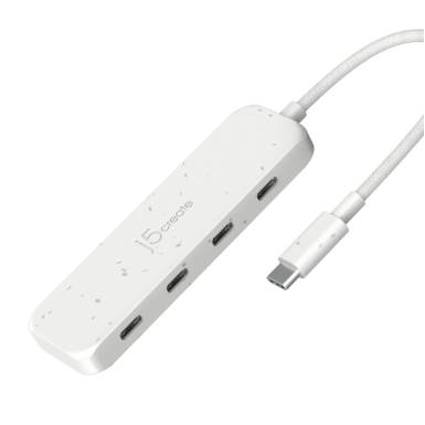 j5create Eco-Friendly USB-C to 4-Port Type-C Gen 2 Hub Nature White JCH345EW-N j5create Eco-Friendly USB-C to 4-Port Type-C Gen 2 Hub Nature White JCH345EW-N