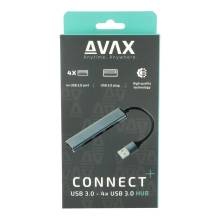 Avax HB600 CONNECT+ 4-port USB3.0 HUB Black 5999574480613 Avax HB600 CONNECT+ 4-port USB3.0 HUB Black 5999574480613