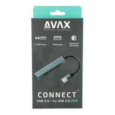 Avax HB600 CONNECT+ 4-port USB3.0 HUB Black 5999574480613 Avax HB600 CONNECT+ 4-port USB3.0 HUB Black 5999574480613