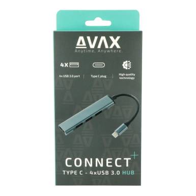 Avax HB601 CONNECT+ 4-port USB3.0 HUB Black 5999574480620 Avax HB601 CONNECT+ 4-port USB3.0 HUB Black 5999574480620