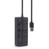 Gembird 4-port USB2.0 HUB with Switches Black UHB-U2P4P-01