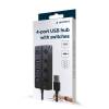 Gembird 4-port USB2.0 HUB with Switches Black UHB-U2P4P-01