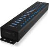 Raidsonic IcyBox IB-HUB1717-U3 17-portos USB3.2 HUB Black IB-HUB1717-U3