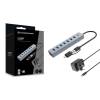 Conceptronic  HUBBIES21GP 7-Port USB 3.0 Hub with Power Adapter Grey HUBBIES21GP