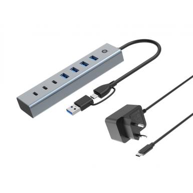 Conceptronic HUBBIES20GP 7-Port USB 3.0 Hub with Power Adapter Grey HUBBIES20GP Conceptronic HUBBIES20GP 7-Port USB 3.0 Hub with Power Adapter Grey HUBBIES20GP