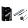 Conceptronic HUBBIES20GP 7-Port USB 3.0 Hub with Power Adapter Grey HUBBIES20GP