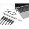 DeLock 7 Port Slim USB Hub with USB Type-C or USB Type-A to 1x USB 5 Gbps Type-A + 6x USB 2.0 Type-A 64273