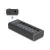 DeLock 7 Port USB Hub with 4 Ports 10 Gbps and 4 Fast Charging Ports with Switch and Illumination 64326