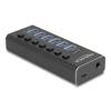 DeLock 7 Port USB Hub with 4 Ports 10 Gbps and 4 Fast Charging Ports with Switch and Illumination 64326