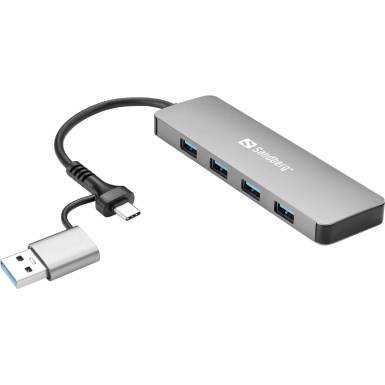 Sandberg 4-portos USB3.0 HUB Silver 136-63 Sandberg 4-portos USB3.0 HUB Silver 136-63