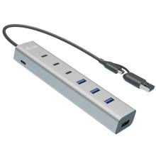 I-TEC 7-portos USB3.2 HUB Grey CAHUBMETAL7
