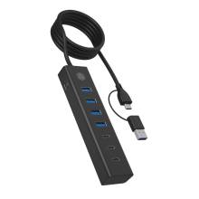 Raidsonic IcyBox IB-HUB1737-C3 7-portos USB3.2 HUB Black IB-HUB1737-C3 Raidsonic IcyBox IB-HUB1737-C3 7-portos USB3.2 HUB Black IB-HUB1737-C3