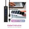 Raidsonic IcyBox IB-HUB1737-C3 7-portos USB3.2 HUB Black IB-HUB1737-C3