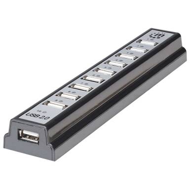 Manhattan 10-portos USB2.0 HUB Black 161572 Manhattan 10-portos USB2.0 HUB Black 161572
