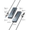 Raidsonic IcyBox IB-HUB1743-CPD 9-portos USB3.2 HUB Black IB-HUB1743-CPD