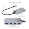 Startech 4-portos USB3.0 HUB Space Gray 5G4AB-USB-A-HUB
