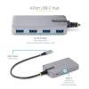Startech 4-portos USB3.2 HUB Space Gray 5G4AB-USB-C-HUB