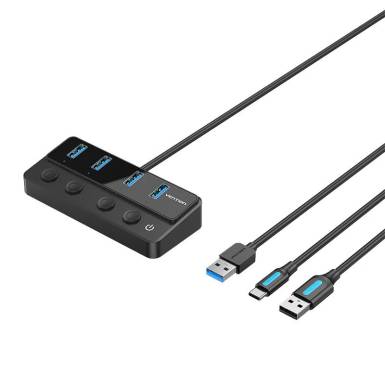 Vention CHWBF 4-portos USB3.0 HUB Black CHWBF Vention CHWBF 4-portos USB3.0 HUB Black CHWBF