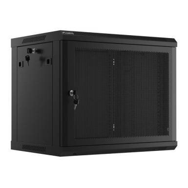 Lanberg 19" 9U Falra szerelhető Rackszekrény performált ajtóval Black WF01-6409-23B Lanberg 19" 9U Falra szerelhető Rackszekrény performált ajtóval Black WF01-6409-23B