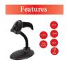 EQuip USB 1D/2D Barcode Scanner with Stand Vonalk&oacute;dolvas&oacute; Black 351021