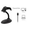 EQuip USB 1D Laser Barcode Scanner with Stand Vonalkódolvasó Black 351022