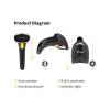 EQuip USB 1D Laser Barcode Scanner with Stand Vonalkódolvasó Black 351022
