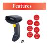 EQuip Wireless 2D Barcode Scanner with Stand Vonalkódolvasó Black 351024