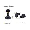 EQuip Wireless 1D Laser Barcode Scanner Long Distance with Stand Vonalkódolvasó Black 351025